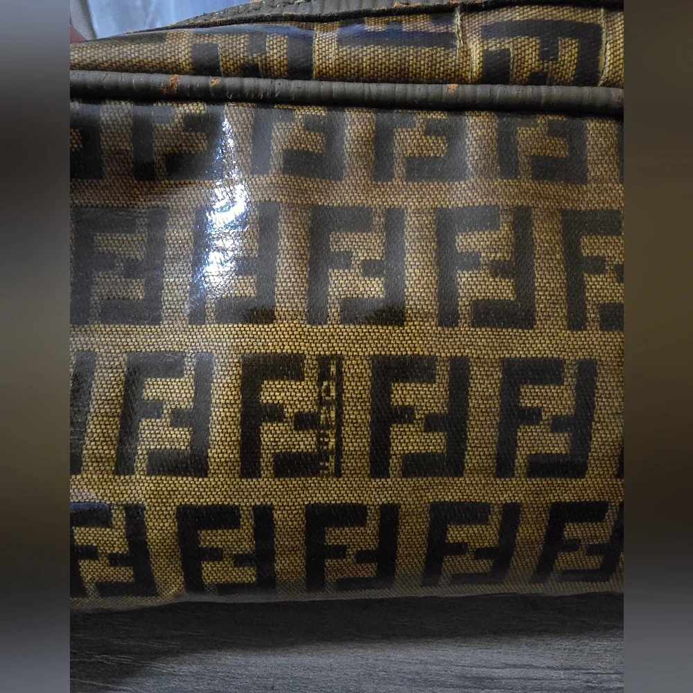 Vintage Fendi Zucca Brown and Tan Monogram Cosmetic Bag - Picture 7 of 11